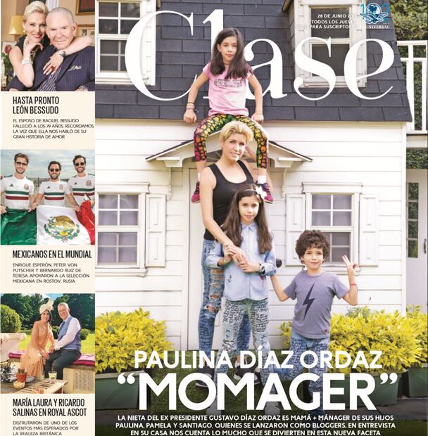 Paulina Díaz Ordaz y sus tres pequeños bloggers