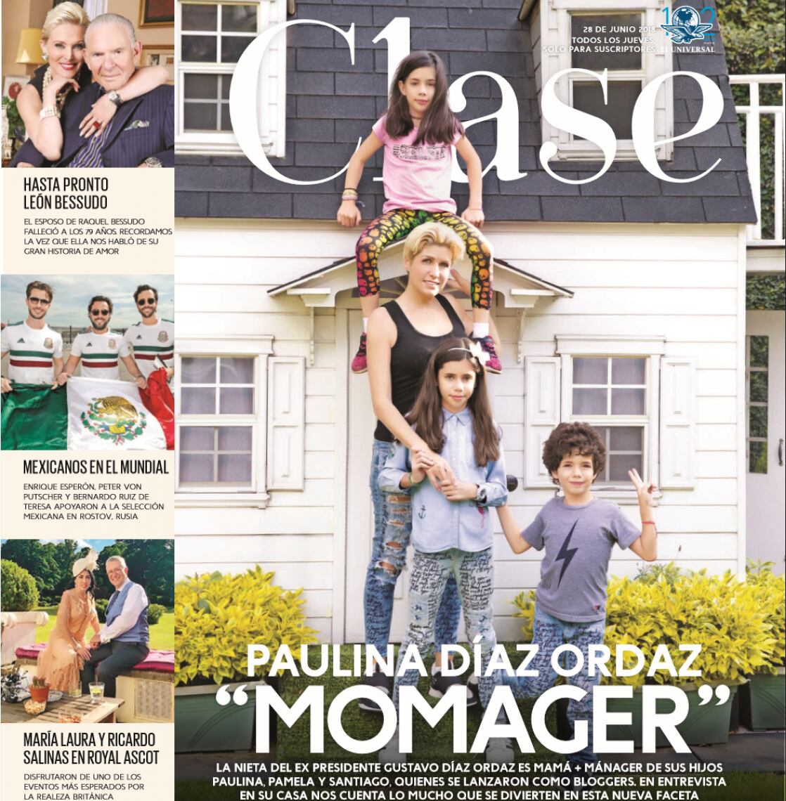 Paulina Díaz Ordaz y sus tres pequeños bloggers