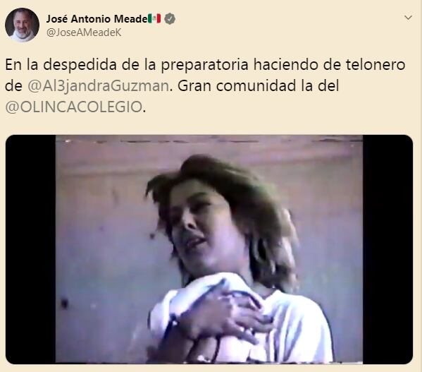 José Antonio Meade y Alejandra Guzmán, compañeros en la prepa