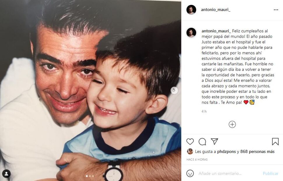 ¿Cómo celebró el hijo de Toño Mauri al actor por su cumpleaños?