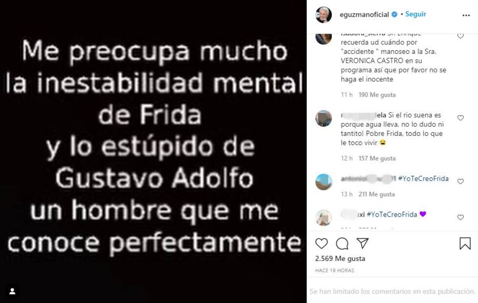 Enrique Guzmán: Con #YoSíTeCreo seguidores apoyan a Frida Sofía tras denuncia de abuso sexual 
