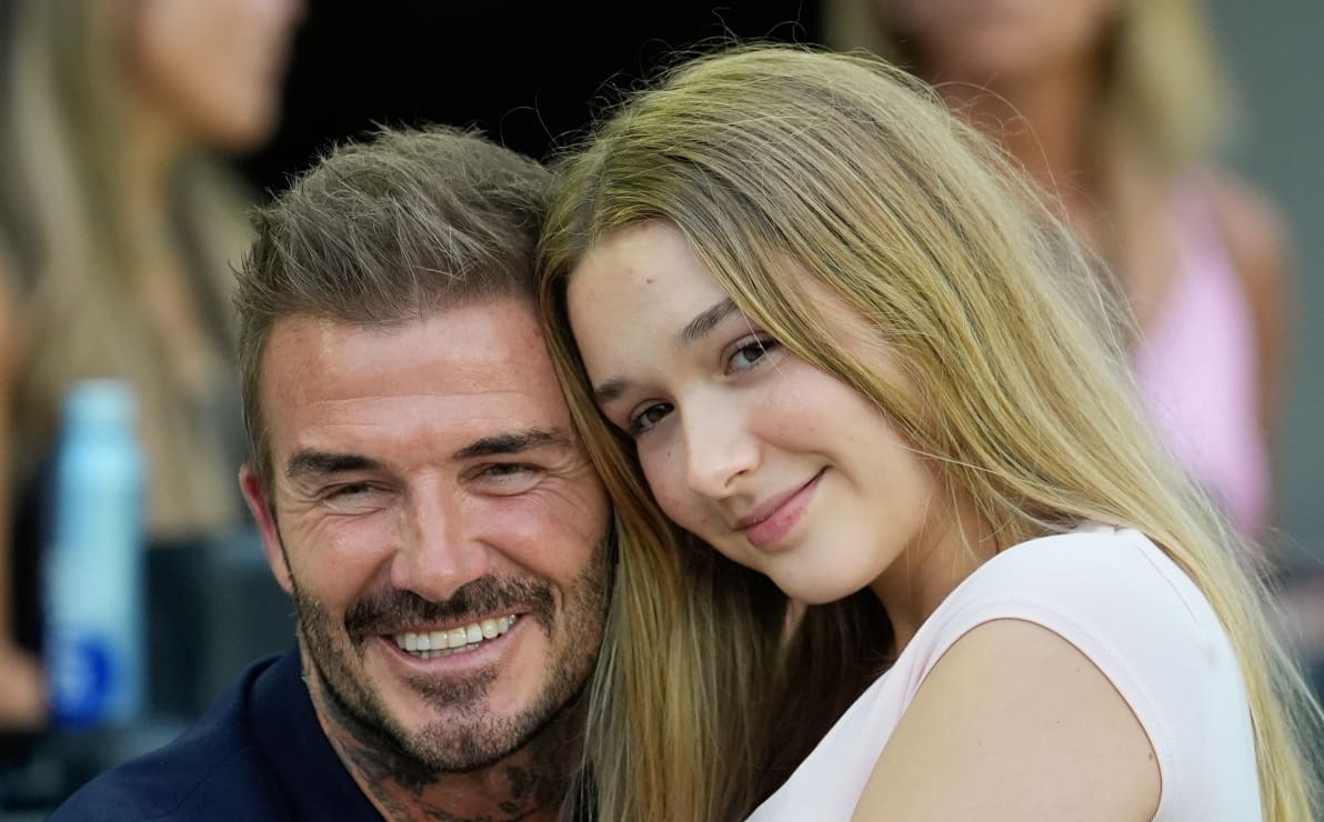 David Beckham con Harper Seven, su hija / Foto: AFP
