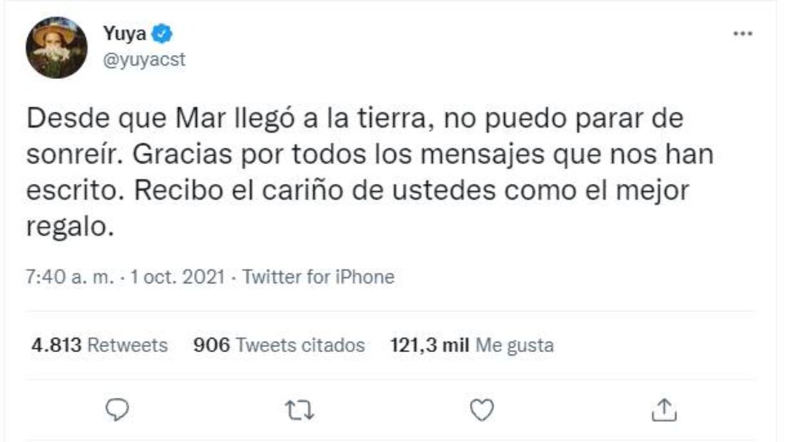 Las primeras palabras de Yuya tras convertirse en mamá: "no puedo parar de sonreír"