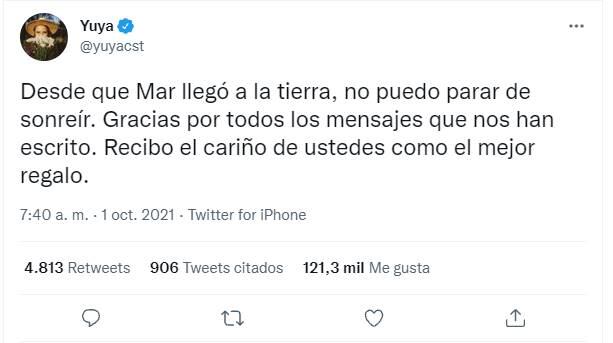 Las primeras palabras de Yuya tras convertirse en mamá: "no puedo parar de sonreír"