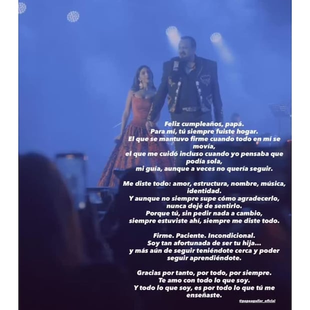 La felicitación de Ángela a Pepe Aguilar, su papá / Foto: Instagram