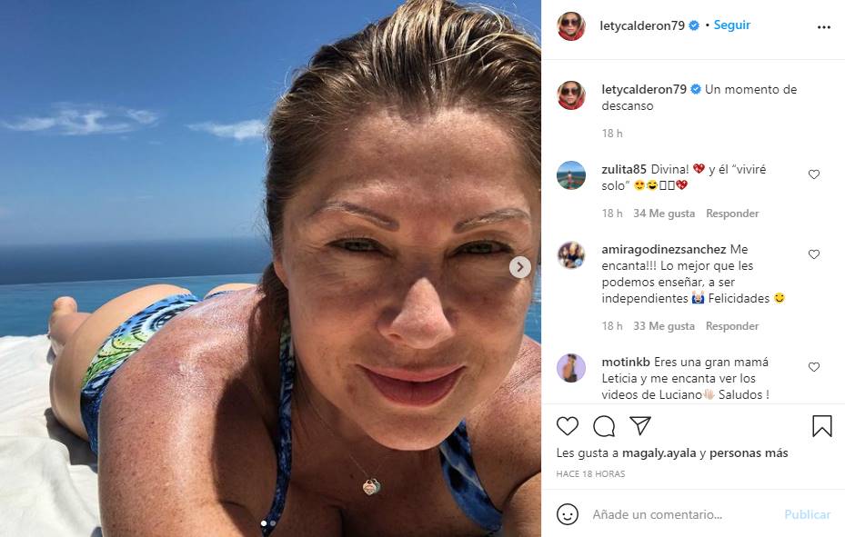 Lety Calderón impacta bajo el sol y en traje de baño