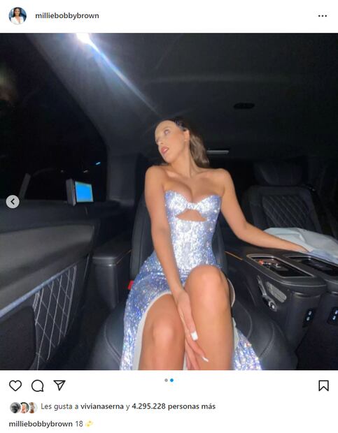 Millie Bobby Brown luce sexy vestido de Sabina Bilenko a sus 18 años