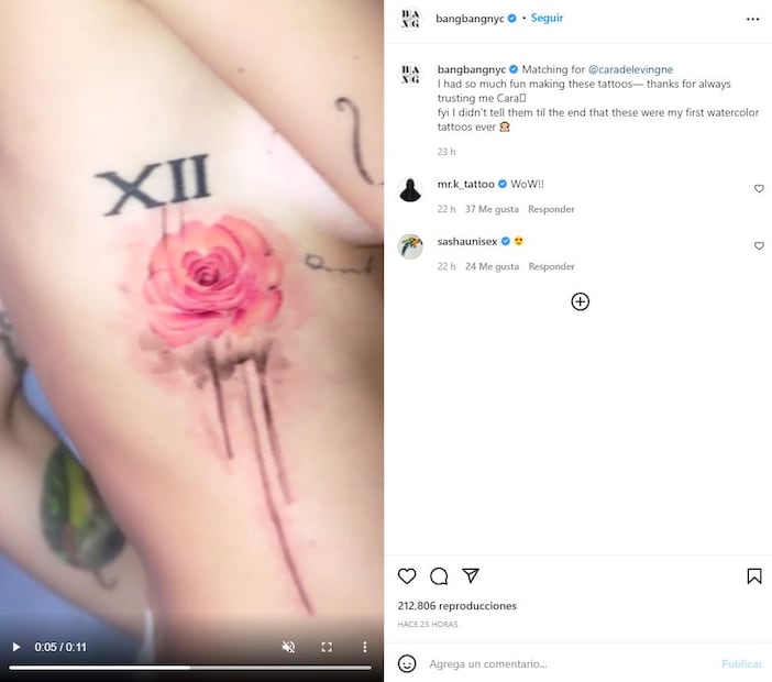 Cara Delevingne se hizo un tatuaje idéntico al de Selena Gomez