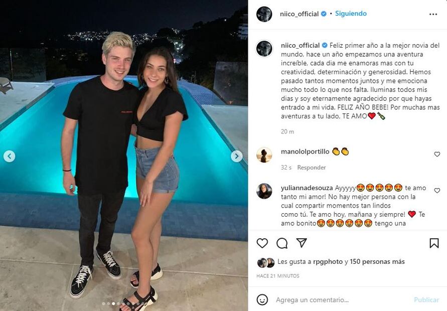 NIICO cumple su primer aniversario de novio con Yulianna de Souza