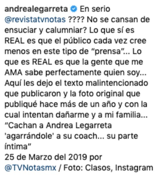 Andrea Legarreta gana juicio por daño moral con 2.5 millones de pesos