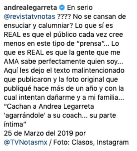 Andrea Legarreta gana juicio por daño moral con 2.5 millones de pesos