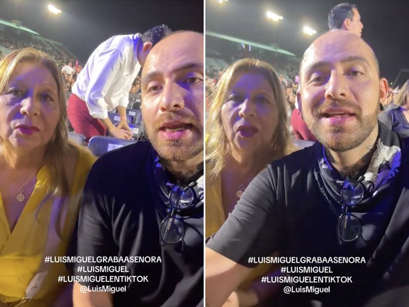 Elena y su hijo Erick en concierto de Luis Miguel / Fotos: Captura de pantalla