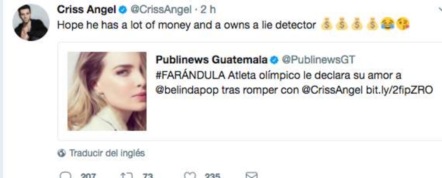 Esto fue lo que hizo Criss Angel con el tatuaje de Belinda