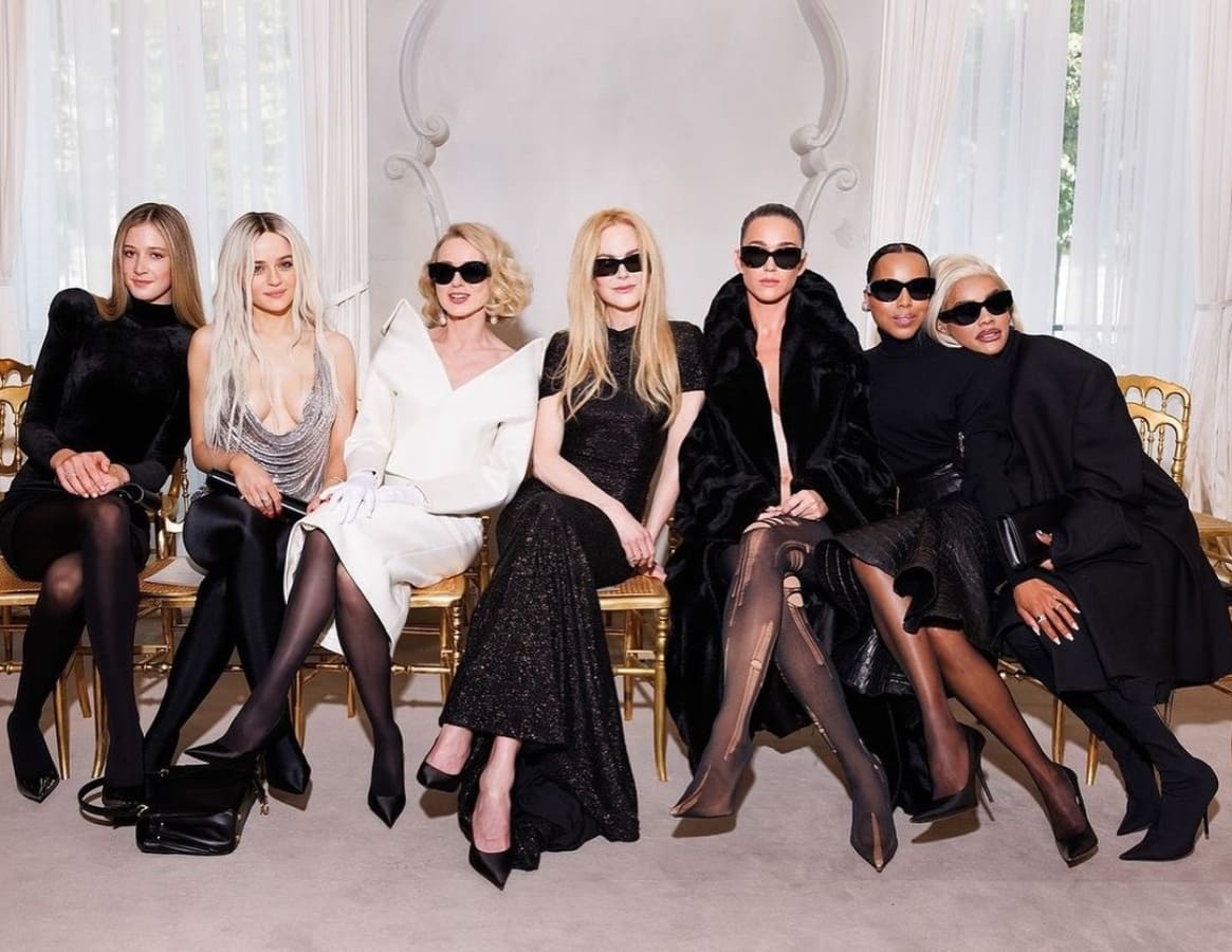 Sunday Rose, Joe King, Naomi Watts, Nicole Kidman, Katy Perry, Kerry Washington en el desfile de Balenciaga / Foto: Instagram