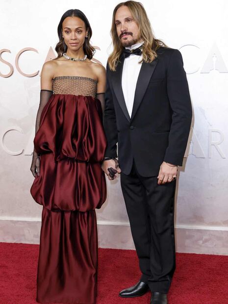 Marco Perego-Saldaña y  Zoe Saldaña / Foto: AFP