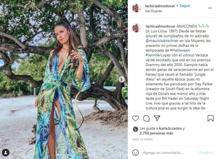La esposa de Andrés Roemer se disfraza de Jennifer Lopez