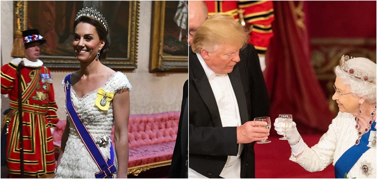 Kate Middleton luce corona que usó la princesa Diana, en la cena con Donald Trump