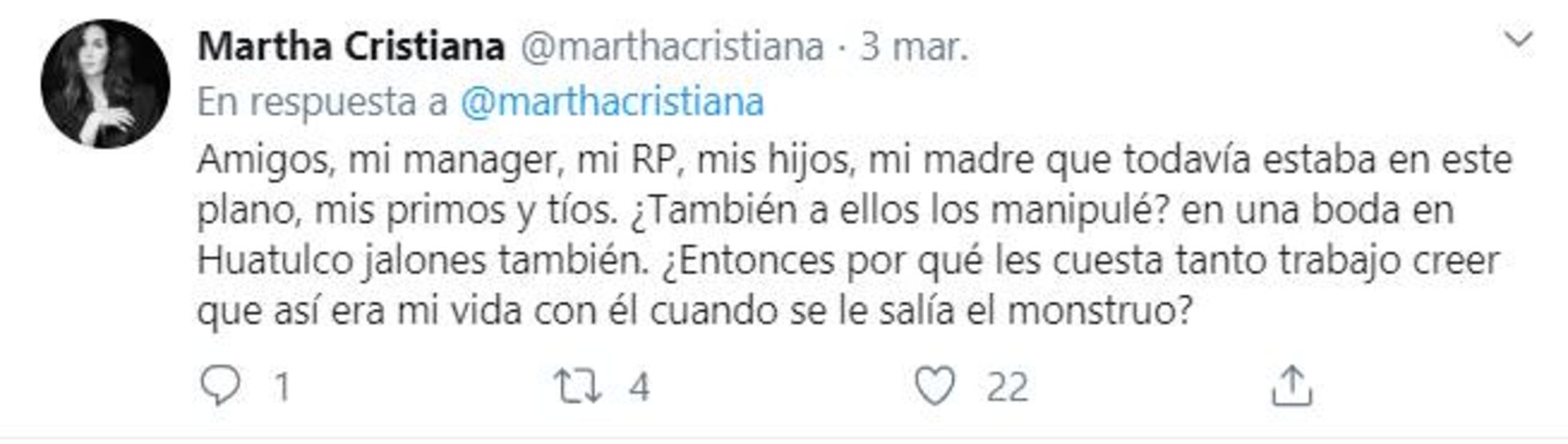 Martha Cristiana habla sobre la violencia que vivió en su matrimonio 