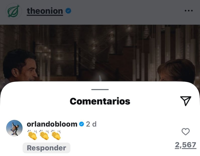 La reacción de Orlando Bloom a la broma de 'The Onion' / Foto: Instagram @theonion
