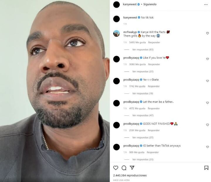 Kanye West amenaza a Kim Kardashian por presencia de su hija en TikTok