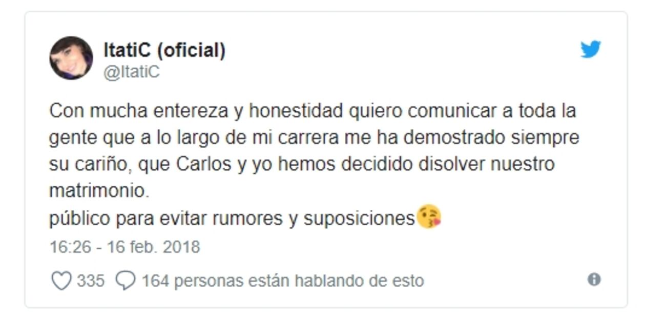 Itatí Cantoral anuncia su segundo divorcio 