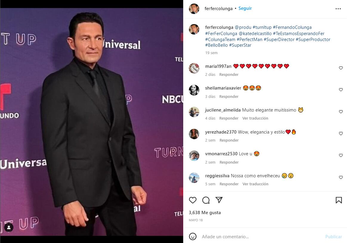 Fernando Colunga preocupa a sus fanáticos por su estado físico 