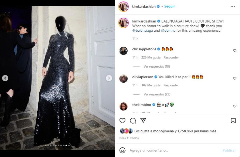 Kim Kardashian llega con máscara negra a fiesta de Balenciaga