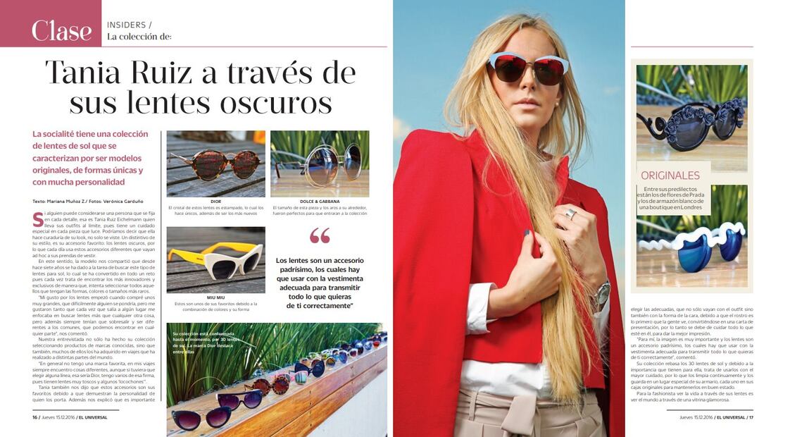 Así fue la vez que la modelo vinculada a Peña Nieto nos enseñó su colección de lentes