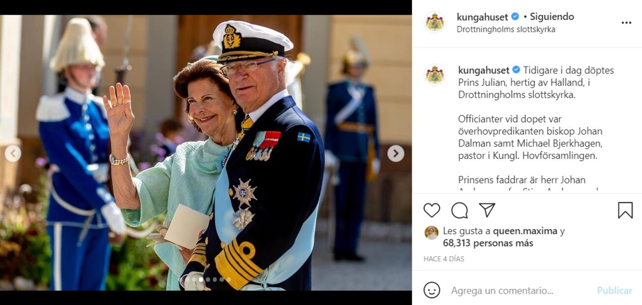 ¿Qué pasó en el bautizo de Julián de Suecia que provocó el espanto de la reina Silvia?