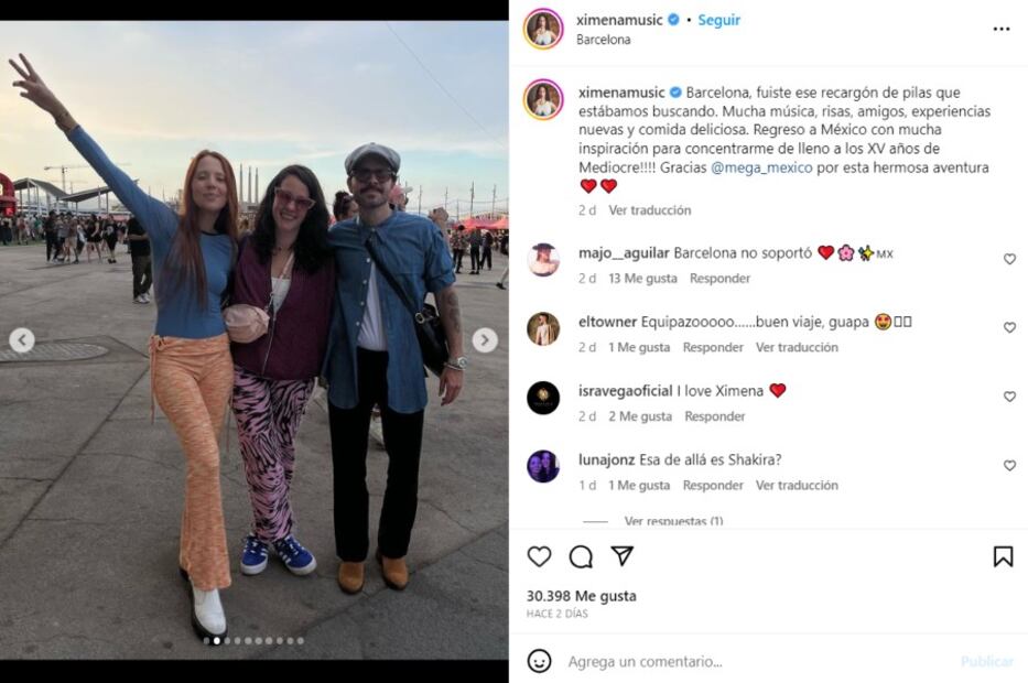 Ximena Sariñana realizó un viaje a Barcelona / Instagram