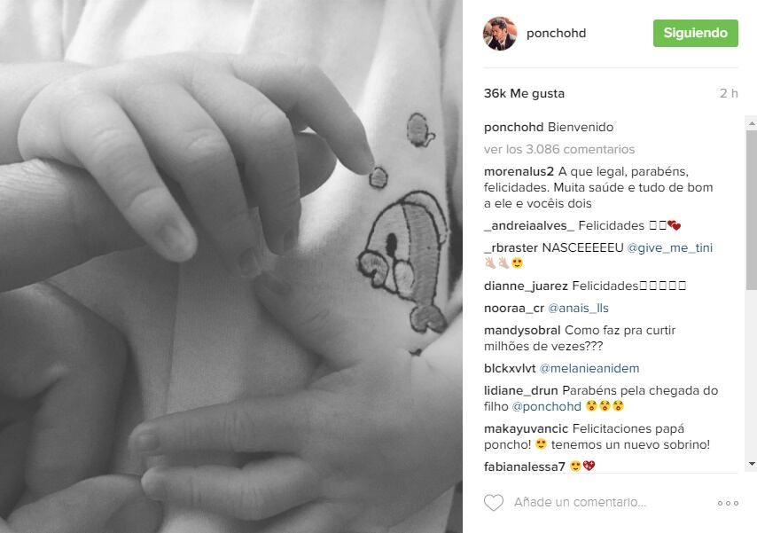 La primera foto del bebé de Poncho Herrera