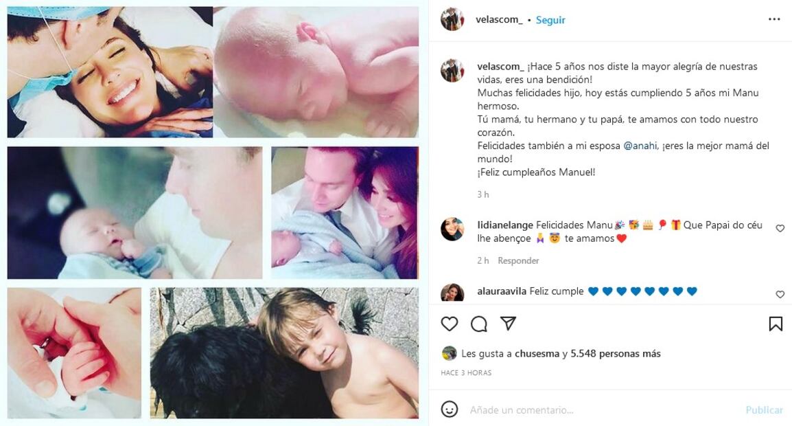 Anahí y Manuel Velasco celebran los cinco años de su hijo Manuel