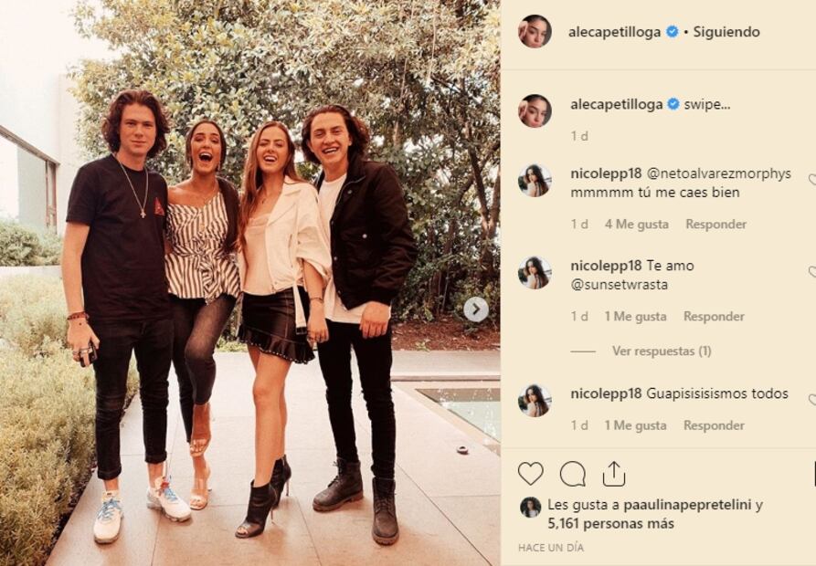 Love squad: Ale Capetillo con Ernesto Álvarez y Nicole Peña con Alejandro Espinosa