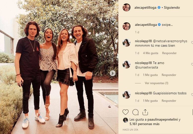 Love squad: Ale Capetillo con Ernesto Álvarez y Nicole Peña con Alejandro Espinosa