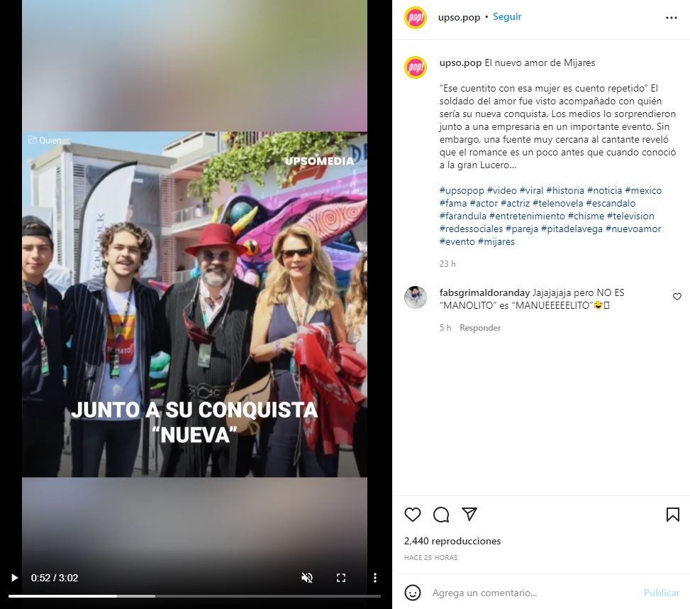 Manuel Mijares estrena romance con Pita de la Vega