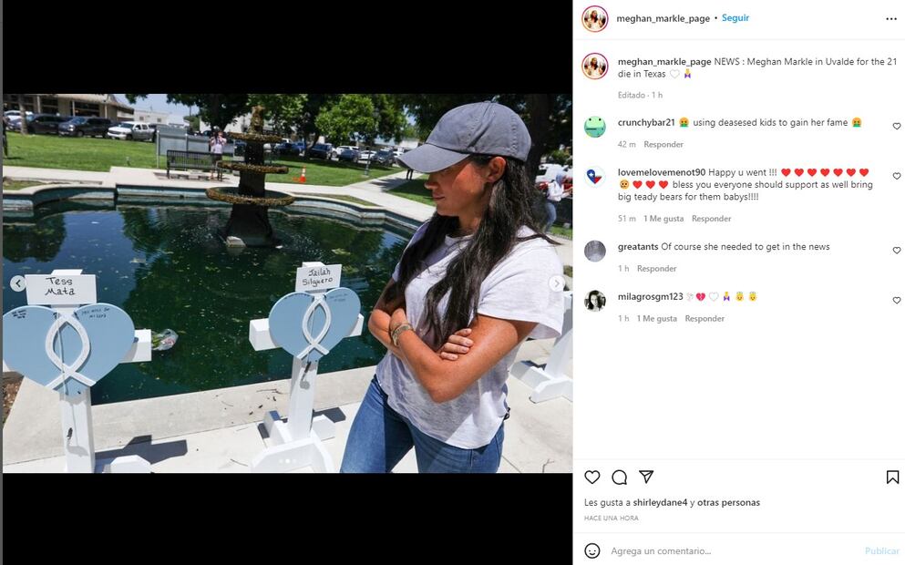 Meghan Markle ofrendó unas flores para las víctimas del tiroteo en Texas