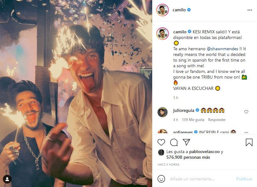 Camilo logró que Shawn Mendes cantara en español