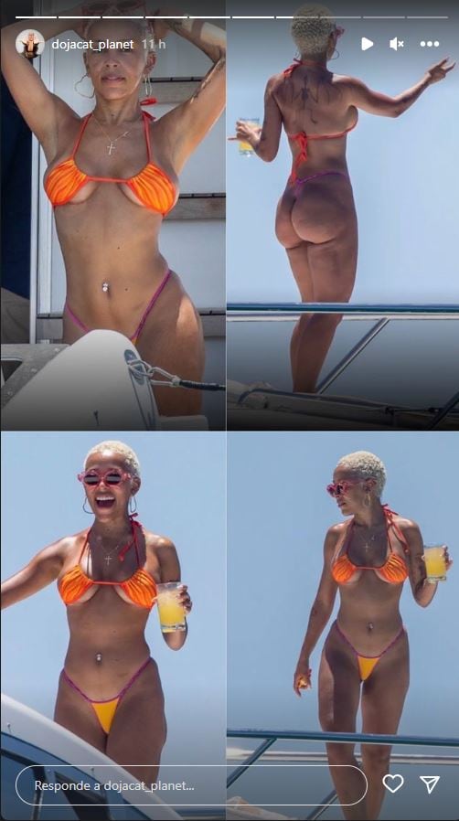Doja Cat lució su belleza en el mar de México / Instagram