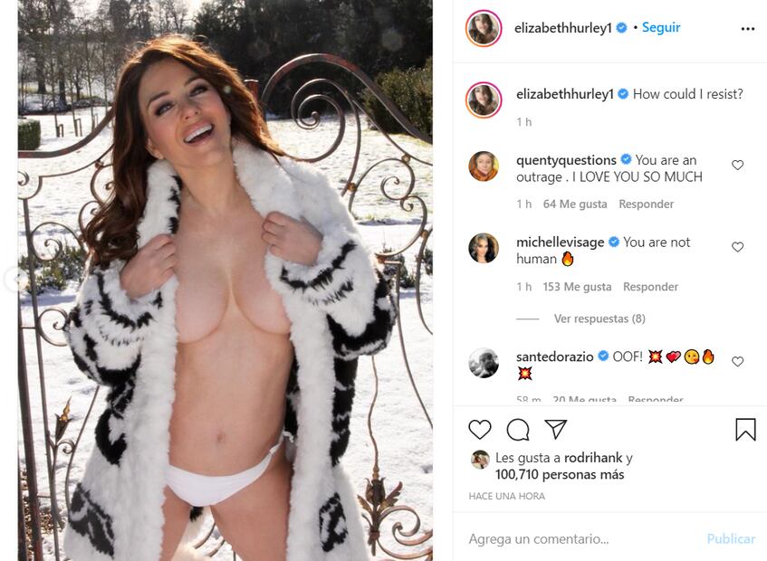 Mamá de Elizabeth Hurley, la autora de sus sensuales fotos topless