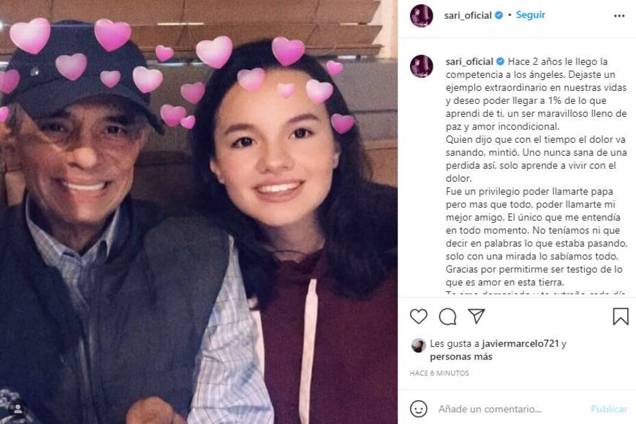 Sarita Sosa dedica conmovedor mensaje a José José: "Fue un privilegio poder llamarte papá"
