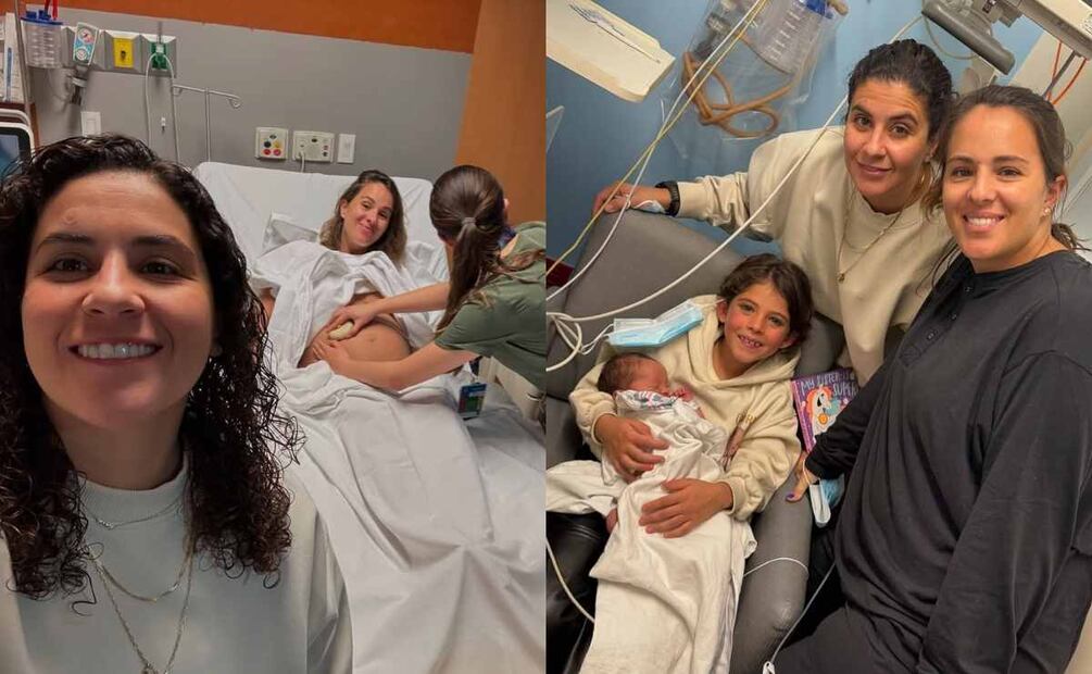 Saskia, Mariel y Pía durante el nacimiento de Piero / Fotos: Instagram