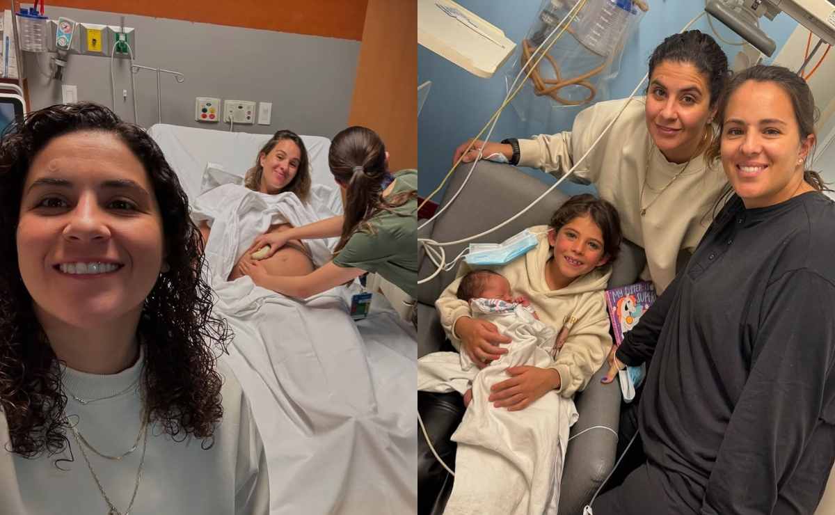 Saskia, Mariel y Pía durante el nacimiento de Piero / Fotos: Instagram