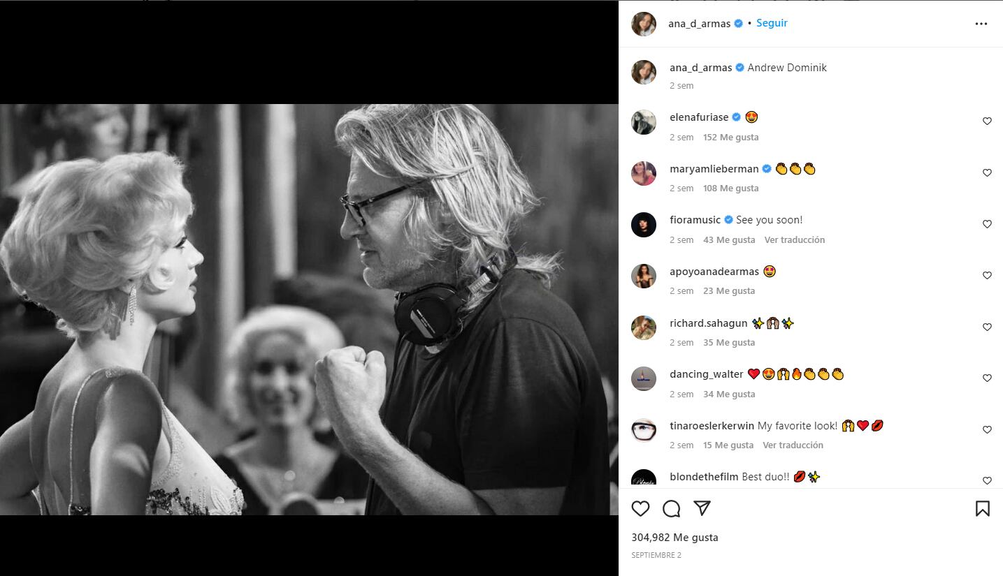 Ana de Armas pidió permiso a la tumba de Marilyn Monroe para filmar su película