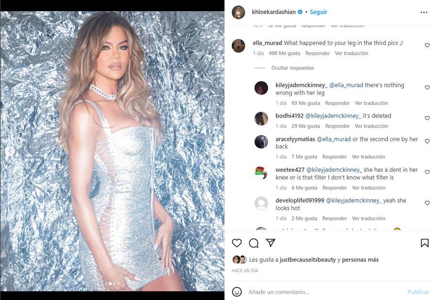 Khloé Kardashian y su error de photoshop que la llevó a eliminar una foto en Instagram