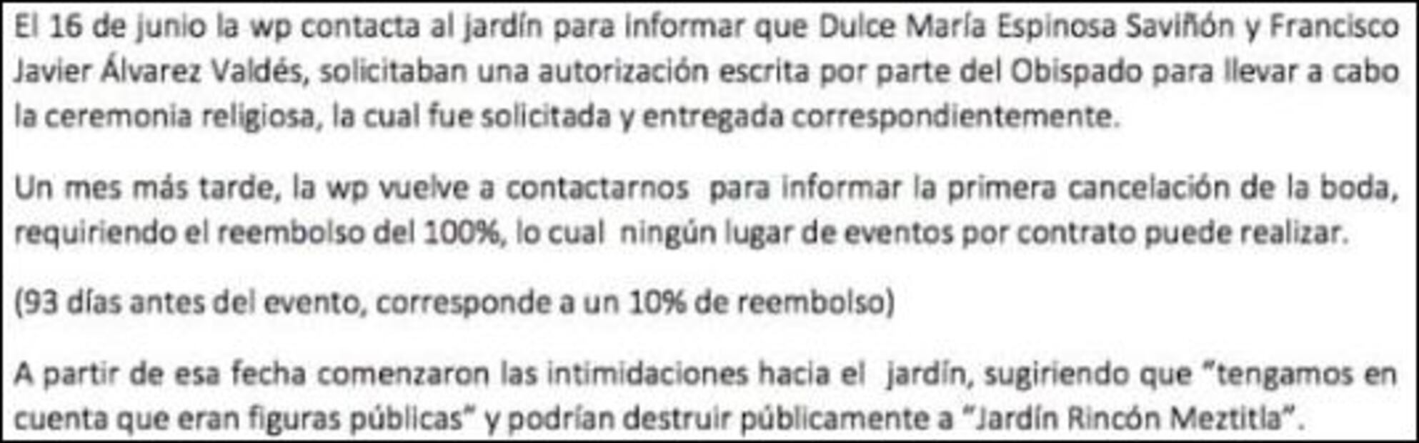 Desmienten que Dulce María haya sido víctima de estafa; los novios buscarían que la renta del lugar fuera gratis