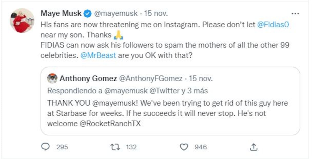 Maye Musk, mamá de Elon, suplica a la gente que paren su maldad contra su "hijo genio"