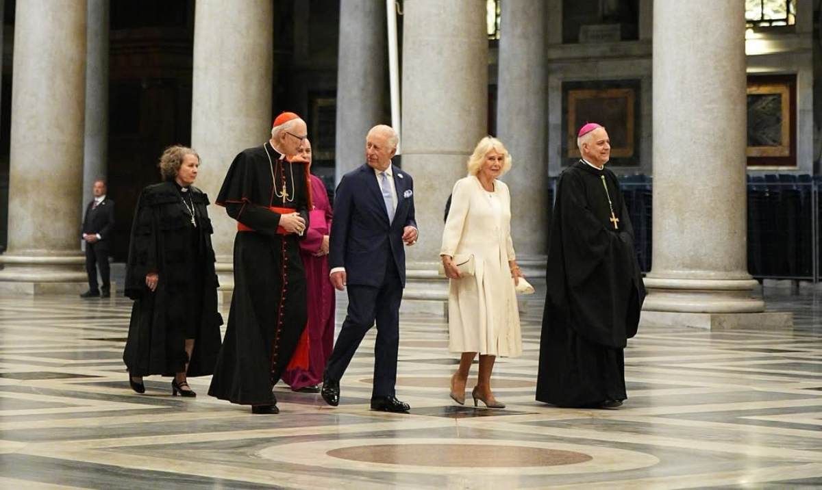 Los reyes de Inglaterra en la Basílica Papal de San Pablo Extramuros / Foto: Instagram @theroyalfamily