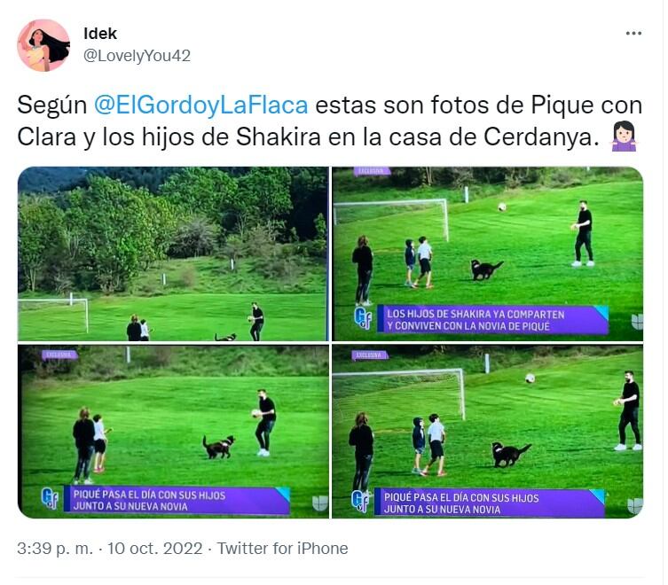 Las fotos de Gerard Piqué y Clara Chía jugando a la pelota con los hijos de Shakira 