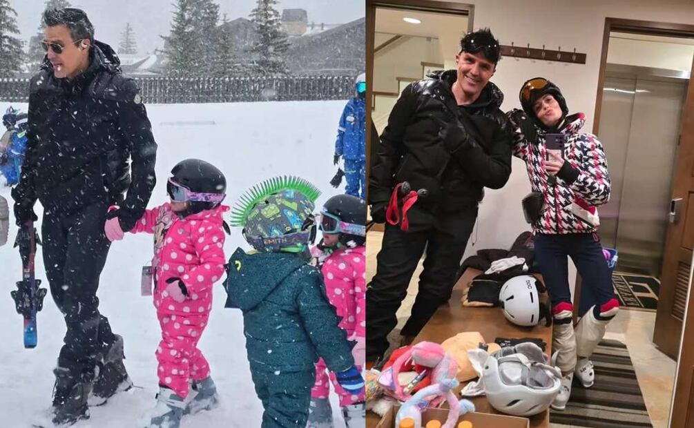 Claudia Álvarez y Billy Rovzar disfrutan de la primera aventura en la nieve de sus hijos / Fotos: Instagram