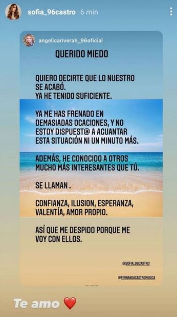 Sofía Castro explica el misterioso mensaje de Angélica Rivera